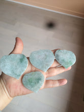 Load image into Gallery viewer, 100% Natural type A light green/white concentric hearts/pinky promise(执子之手，与子偕老) jadeite Jade pendant necklace AZ74
