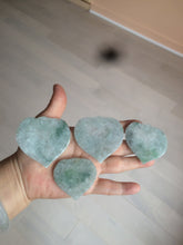 Load image into Gallery viewer, 100% Natural type A light green/white concentric hearts/pinky promise(执子之手，与子偕老) jadeite Jade pendant necklace AZ74
