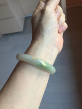 Load image into Gallery viewer, 50.3.mm 100% Natural type A green purple white carved flowers and golden-painted Jadeite Jade bangle PB248-5301
