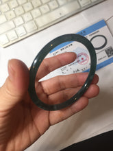 Load image into Gallery viewer, Sold please don't order. Thx. 60.6mm Certified Type A 100% Natural ice watery dark blue/green/purple/gray/black Guatemala slim round cut Jadeite bangle AZ150-2492
