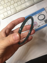 Load image into Gallery viewer, Sold please don't order. Thx. 60.6mm Certified Type A 100% Natural ice watery dark blue/green/purple/gray/black Guatemala slim round cut Jadeite bangle AZ150-2492
