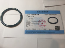 Load image into Gallery viewer, 60.6mm Certified Type A 100% Natura dark blue/green/gray/black Guatemala slim round cut Jadeite bangle AZ151-2054
