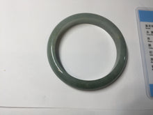 Load image into Gallery viewer, 57mm certified type A 100% Natural dark green gray Jadeite jade bangle PJ48-2857
