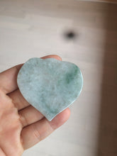 Load image into Gallery viewer, 100% Natural type A light green/white concentric hearts/pinky promise(执子之手，与子偕老) jadeite Jade pendant necklace AZ74
