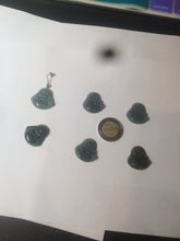 Load image into Gallery viewer, 100% Natural blue gray green  Guatemala jadeite Jade  happy buddha pendant group BH58
