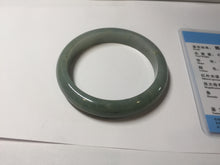 Load image into Gallery viewer, 57mm certified type A 100% Natural dark green gray Jadeite jade bangle PJ48-2857
