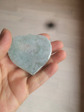 Load image into Gallery viewer, 100% Natural type A light green/white concentric hearts/pinky promise(执子之手，与子偕老) jadeite Jade pendant necklace AZ74
