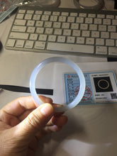 Load image into Gallery viewer, 51mm Certified 100% Natural Icy Pale Smoky Purple (烟紫) Gray Black Round Cut Nephrite Jade Bangle HN140-3371
