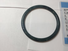 Load image into Gallery viewer, 61.5mm Certified Type A 100% Natura dark blue/green/gray/black Guatemala slim round cut Jadeite bangle AZ152-2047
