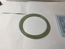 Load image into Gallery viewer, 57.6mm Certified 100% Natural light green gray Nephrite Bangle HN141-3359

