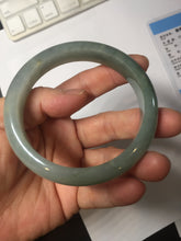 Load image into Gallery viewer, 57mm certified type A 100% Natural dark green gray Jadeite jade bangle PJ48-2857
