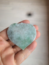 Load image into Gallery viewer, 100% Natural type A light green/white concentric hearts/pinky promise(执子之手，与子偕老) jadeite Jade pendant necklace AZ74
