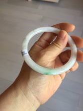 Load image into Gallery viewer, 59.4mm certified Type A 100% Natural sunny green white light purple slim round cut Jadeite Jade bangle PH211-3198

