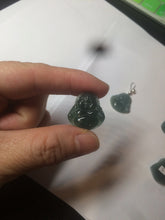 Load image into Gallery viewer, 100% Natural blue gray green  Guatemala jadeite Jade  happy buddha pendant group BH58
