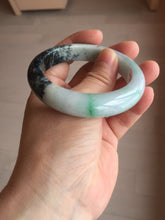 Load image into Gallery viewer, 53.5mm certified 100% natural Type A sunny green dark green purple  jadeite jade bangle AA34-4258
