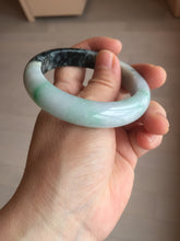 Load image into Gallery viewer, 53.5mm certified 100% natural Type A sunny green dark green purple  jadeite jade bangle AA34-4258

