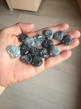 Load image into Gallery viewer, 100% Natural type A black white(Wuji 乌鸡, Shuimo 水墨) small happy Buddha (拇指佛) jadeite Jade pendant group PB44
