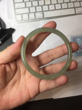 Load image into Gallery viewer, 57.6mm Certified 100% Natural light green gray Nephrite Bangle HN141-3359
