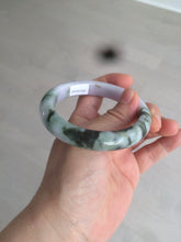 Load image into Gallery viewer, 56.3mm certified 100% natural Type A dark green/purple  jungle camouflage color jadeite jade bangle AX77-5285
