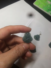 Load image into Gallery viewer, 100% Natural blue gray green  Guatemala jadeite Jade  happy buddha pendant group BH58
