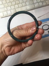 Load image into Gallery viewer, 61.5mm Certified Type A 100% Natura dark blue/green/gray/black Guatemala slim round cut Jadeite bangle AZ152-2047
