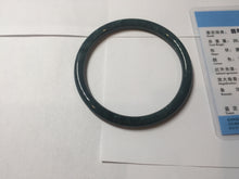 Load image into Gallery viewer, 60.5mm Certified Type A 100% Natura dark blue/green/gray/black Guatemala slim round cut Jadeite bangle AZ153-2062

