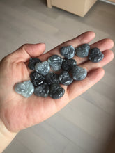 Load image into Gallery viewer, 100% Natural type A black white(Wuji 乌鸡, Shuimo 水墨) small happy Buddha (拇指佛) jadeite Jade pendant group PB44
