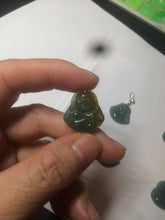 Load image into Gallery viewer, 100% Natural blue gray green  Guatemala jadeite Jade  happy buddha pendant group BH58
