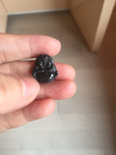 Load image into Gallery viewer, 100% Natural type A black white(Wuji 乌鸡, Shuimo 水墨) small happy Buddha (拇指佛) jadeite Jade pendant group PB44
