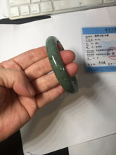 Load image into Gallery viewer, 60.9mm certified type A 100% Natural dark green gray Jadeite jade bangle PJ49-2865
