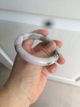 Load image into Gallery viewer, 56.3mm certified 100% natural Type A dark green/purple  jungle camouflage color jadeite jade bangle AX77-5285
