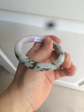 Load image into Gallery viewer, 56.3mm certified 100% natural Type A dark green/purple  jungle camouflage color jadeite jade bangle AX77-5285
