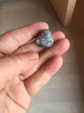 Load image into Gallery viewer, 100% Natural type A black white(Wuji 乌鸡, Shuimo 水墨) small happy Buddha (拇指佛) jadeite Jade pendant group PB44
