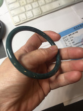 Load image into Gallery viewer, 60.5mm Certified Type A 100% Natura dark blue/green/gray/black Guatemala slim round cut Jadeite bangle AZ153-2062
