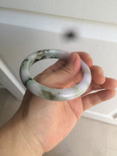 Load image into Gallery viewer, 56.3mm certified 100% natural Type A dark green/purple  jungle camouflage color jadeite jade bangle AX77-5285
