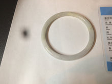 Load image into Gallery viewer, 55.5mm Certified type A 100% Natural light purple/white/green slim round cut Jadeite bangle BF74-2550
