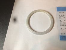 Load image into Gallery viewer, 55.5mm Certified type A 100% Natural light purple/white/green slim round cut Jadeite bangle BF74-2550
