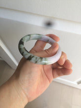 Load image into Gallery viewer, 56.3mm certified 100% natural Type A dark green/purple  jungle camouflage color jadeite jade bangle AX77-5285
