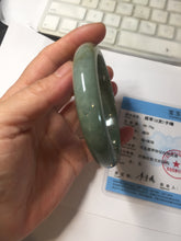 Load image into Gallery viewer, 60.9mm certified type A 100% Natural dark green gray Jadeite jade bangle PJ49-2865
