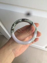 Load image into Gallery viewer, 56.3mm certified 100% natural Type A dark green/purple  jungle camouflage color jadeite jade bangle AX77-5285
