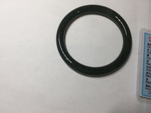 Load image into Gallery viewer, 53.6mm certified 100% Natural dark green/black round cut nephrite (碧玉)  bangle HN148-0508
