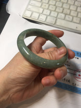 Load image into Gallery viewer, 60.9mm certified type A 100% Natural dark green gray Jadeite jade bangle PJ49-2865
