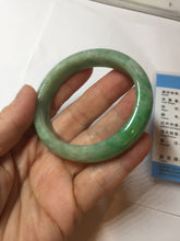 Load image into Gallery viewer, 50mm Certified Type A 100% Natural sunny green gray Oval shape Jadeite Jade bangle BG235-9903
