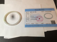 Load image into Gallery viewer, 55.5mm Certified type A 100% Natural light purple/white/green slim round cut Jadeite bangle BF74-2550

