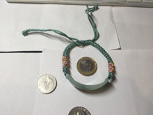 Load image into Gallery viewer, Type A 100% Natural green with dark green flying flower rectangle woven thread Jadeite Jade bracelet PH70
