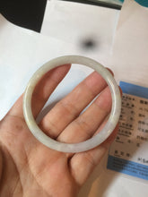Load image into Gallery viewer, 55.5mm Certified type A 100% Natural light purple/white/green slim round cut Jadeite bangle BF74-2550
