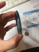 Load image into Gallery viewer, 56.7mm Certified Type A 100% Natura dark blue/green/gray/black/purple Guatemala slim round cut Jadeite bangle AZ154-5525
