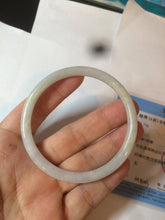 Load image into Gallery viewer, 55.5mm Certified type A 100% Natural light purple/white/green slim round cut Jadeite bangle BF74-2550
