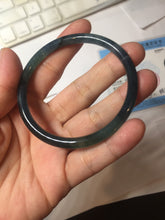 Load image into Gallery viewer, 56.7mm Certified Type A 100% Natura dark blue/green/gray/black/purple Guatemala slim round cut Jadeite bangle AZ154-5525
