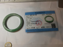 Load image into Gallery viewer, 59mm Certified Type A 100% Natural sunny green gray Jadeite Jade bangle BG236-9898
